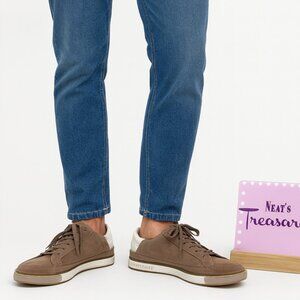 Kenneth Cole New York Men's BRAND STAND Taupe Leather Fashion Sneaker Sz 8.5 M